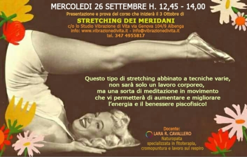 Evento di prova del corso di stretching dei meridiani di settembre.