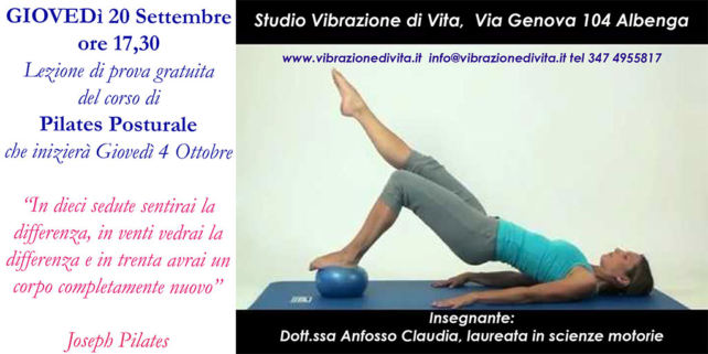lezione di prova gratuita di pilates posturale